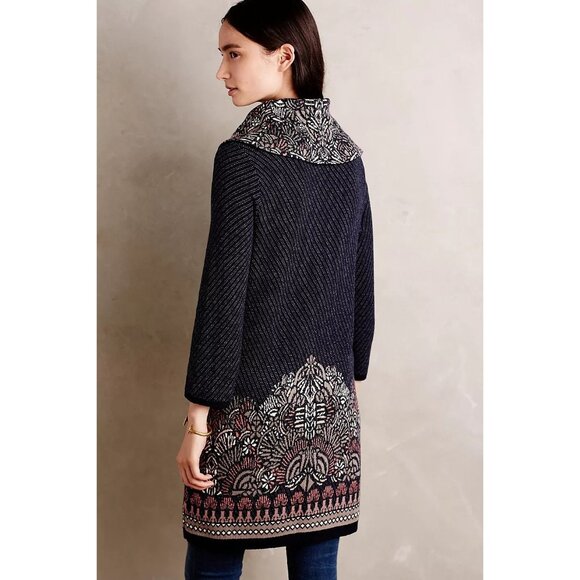 Anthropologie Moth Imperial Garden Cowl Neck Tunic/Dress Sweater Medium - Picture 2 of 7